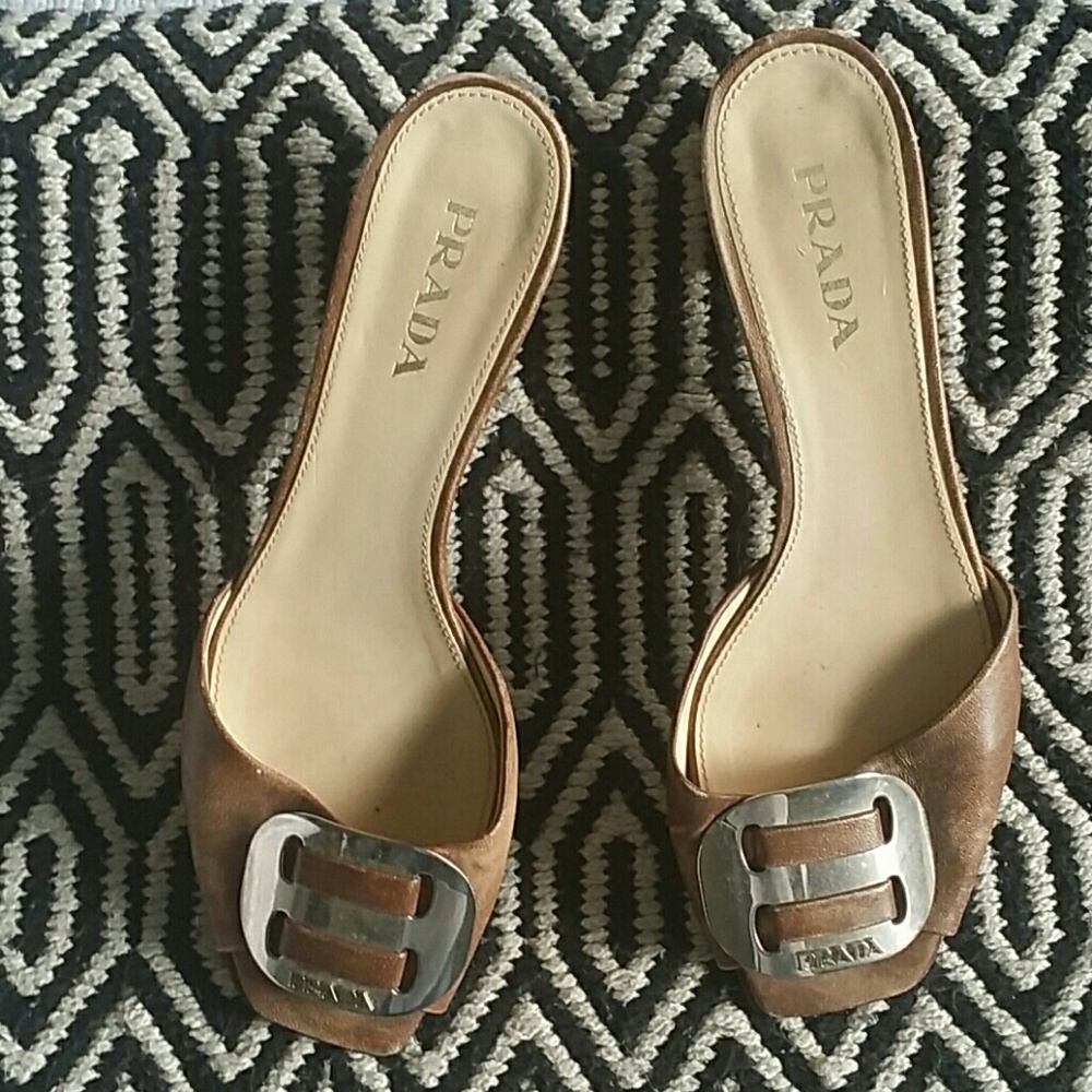 PRADA open toe slide mules